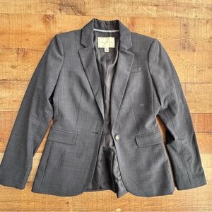 Banana Republic One Button Blazer Steel Blue Womens Size 2
